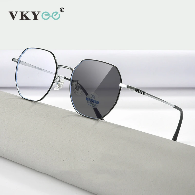 

VKYEE New Retro Individual Geometric Polygonal Design Women's Anti-Blue Light Eyeglasses Customizable Prescription 121204