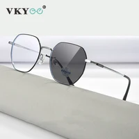 VKYEE, nuevo diseño poligonal geométrico Individual Retro, gafas antiluz azul para mujer, prescripción personalizable 121204