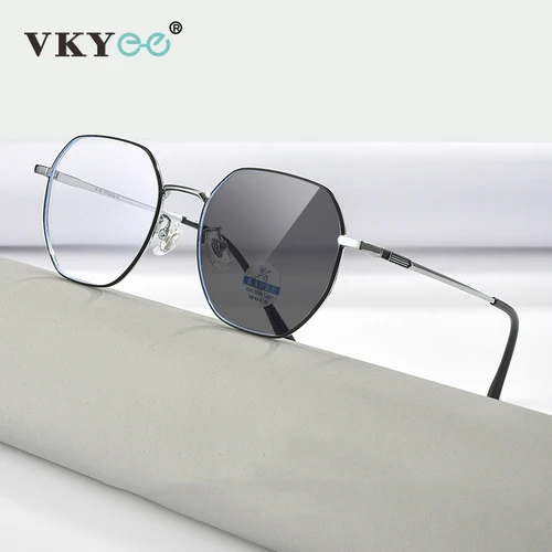 VKYEE, nuevo diseño poligonal geométrico Individual Retro, gafas antiluz azul para mujer, prescripción personalizable 121204