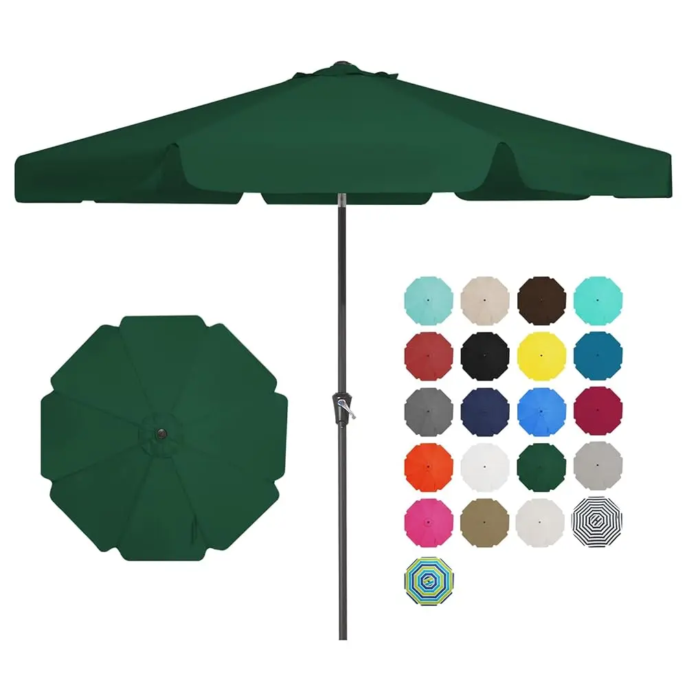 

9' Patio Umbrellas Outdoor Table Market Umbrella W/Push Button Tilt/Crank, 8 Sturdy Ribs, Uv Protection Waterproof