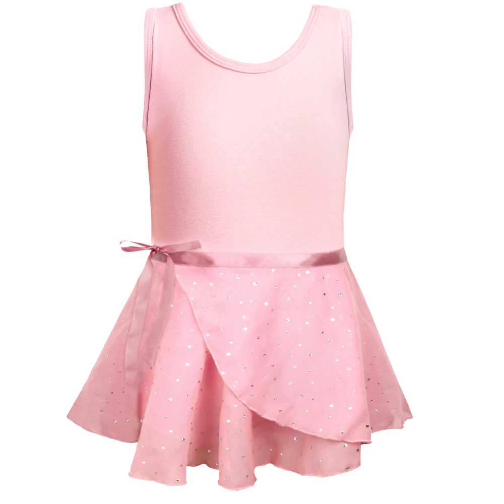 Ballet Leotards for Girls Shiny Dance Skirt One-piece Training Suit Classic Sleeveless Dance Gymnastic Ballerina Outfit Dress