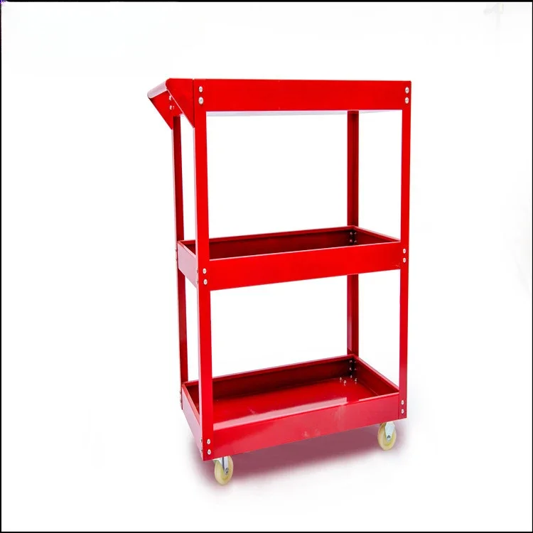 Thickened cold rolled steel three-layer tool cart
