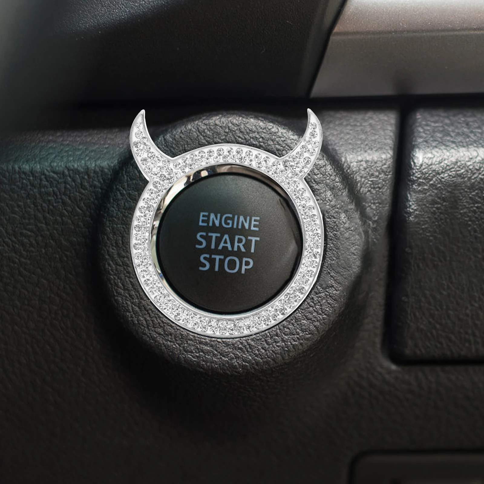 

Car Button Cover Universal Bling Ignition Ring Most Cars Easy Installation Durable Zinc Alloy Rhinestone Clay