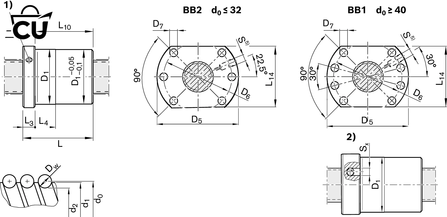 Ballscrew Screw Nut R151224013 FEM-E-S 25X10RX3-4 Single Flange Ball Screw and Nut