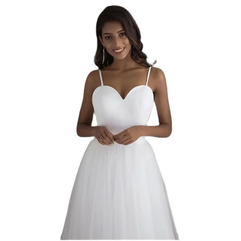 Bealegantom-Elegant Spaghetti Strap Vestidos de casamento para mulher, até o chão, vestidos de noiva, QA197, 2021