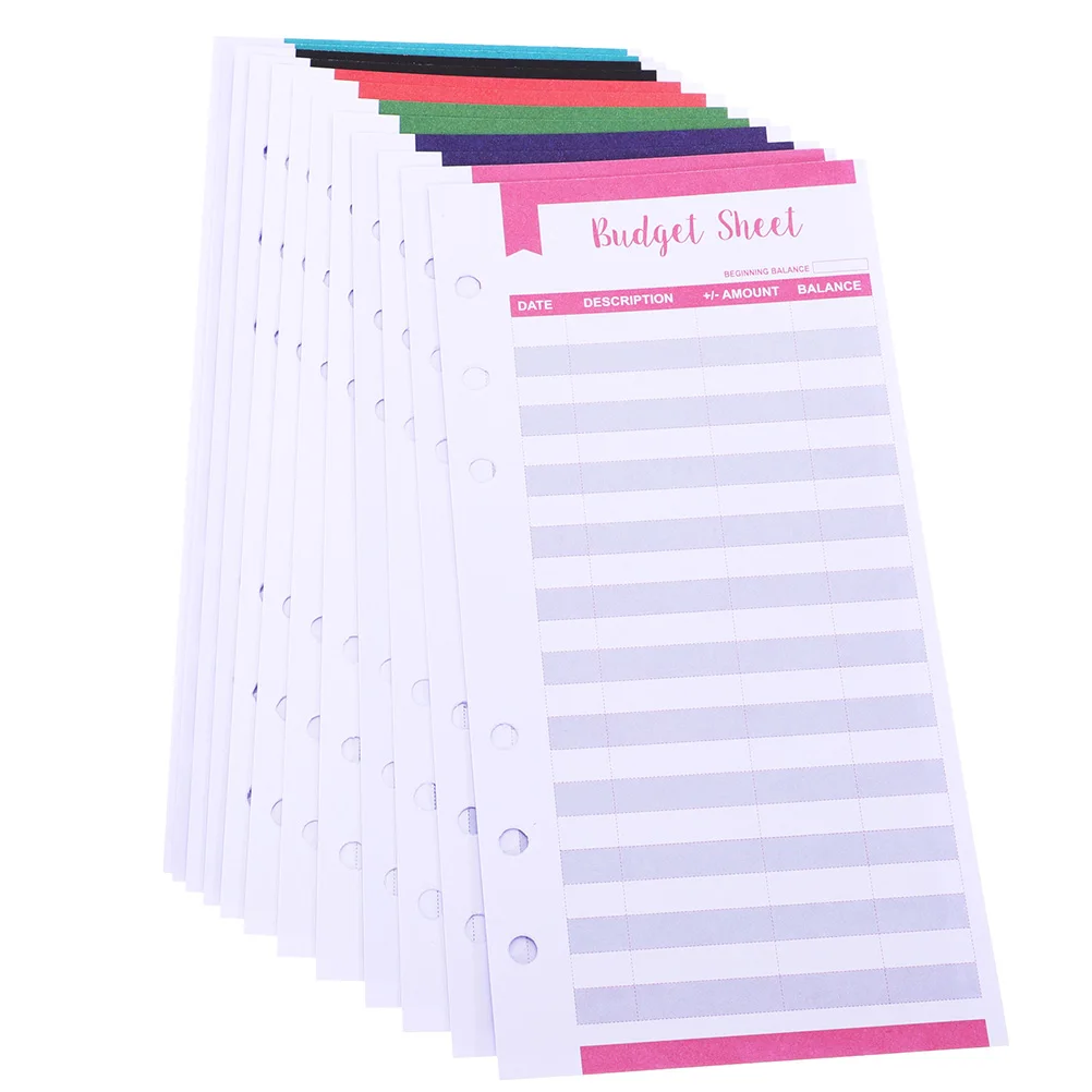 

24 Pcs Card Portable Budget Planner Budgeting Supplies Wallet Savings Binder Money Double Offset Paper Tools Simple