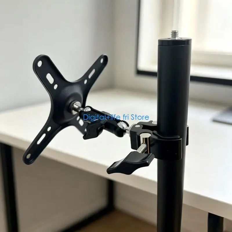 E06D Round Tube VESA Clamp Mount for 7-20inch Small Monitor and Desk Screen