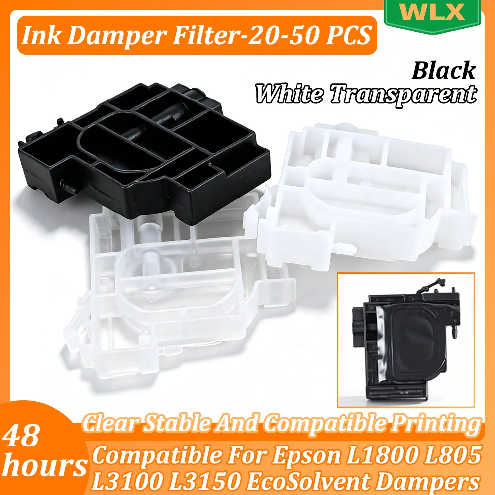 20/50PCS L310 L3110  L1300 Eco Solvent Ink Printer Damper Filter Dumper For Epson L1800 L805  L3100 L3150 EcoSolvent Dampers
