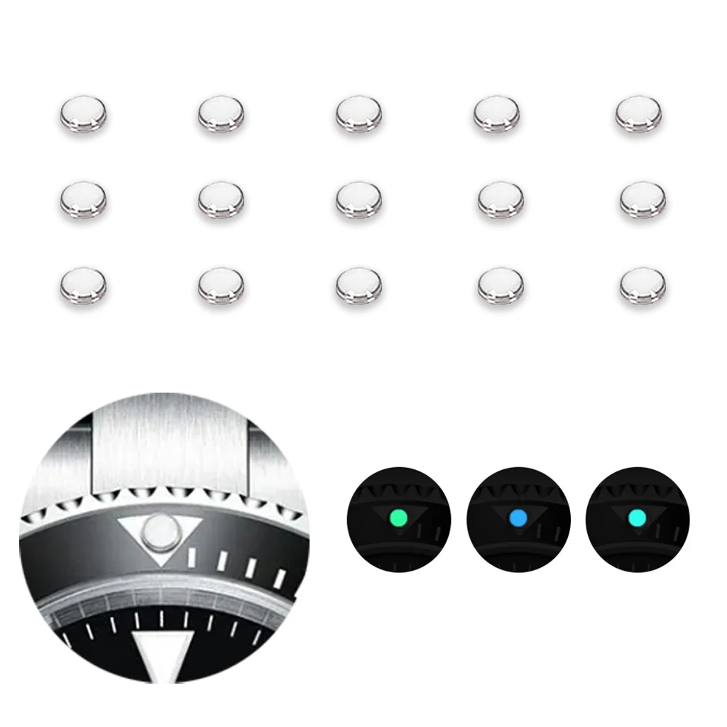 White Beads Blue Green Luminous Pip Watch Bezel Insert 12 O’Clock Lume Pearl Dot Mod Parts Replacement Spare Accessories