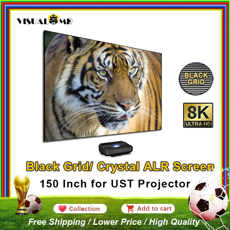

Проекционный экран Hot 150 Inch ALR с технологией UST T Prism Black Grid для проекторов с ультракороткофокусной лазерной проекцией 4K