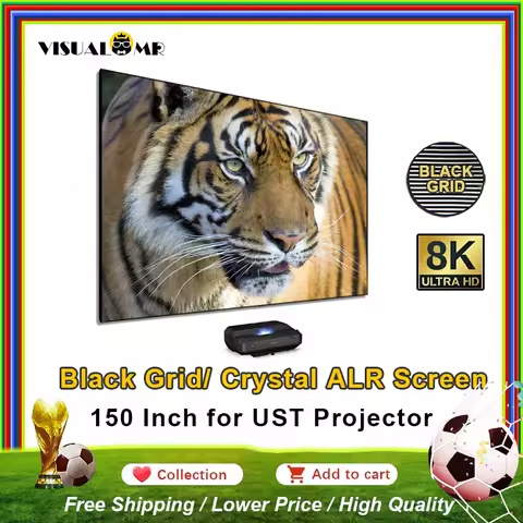 Hot 150 Inch ALR Ambient Light Rejecting UST T Prism Black Grid Projection Screen For Ultra Short Throw Laser TV Projection 4K