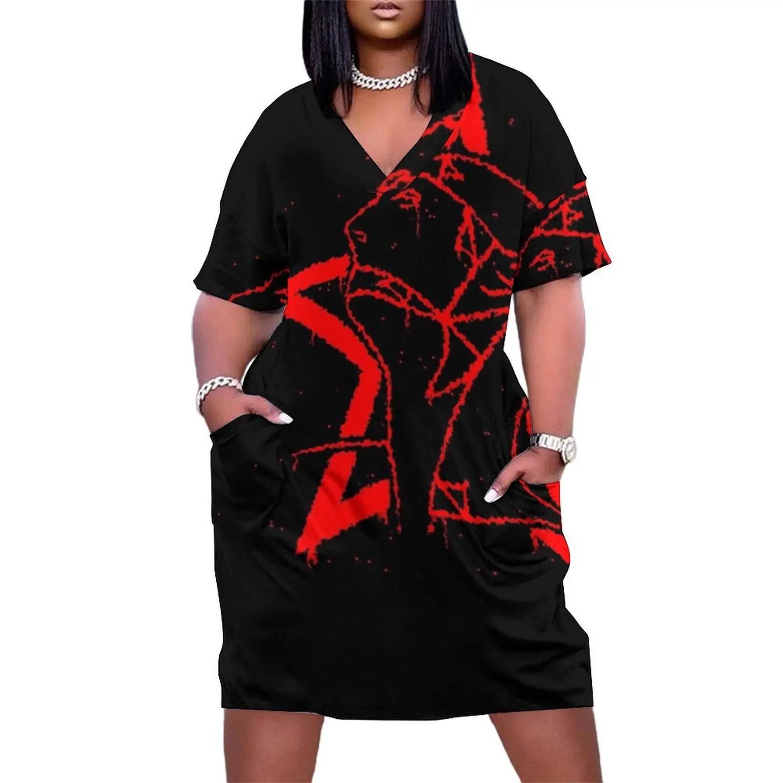 

The Sisters of Mercy Blood Splatter Design Loose Pocket Dress wedding dresses for parties elegant dresses for women