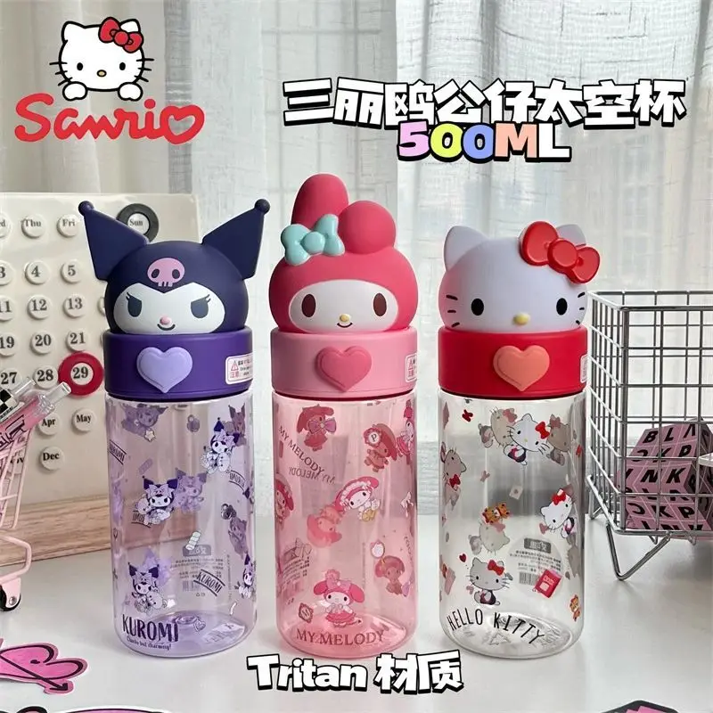 

Sanrio summer water cup kt cat cute cartoon creative personality melody doll cinnamon dog plastic mug kulomi holiday gift