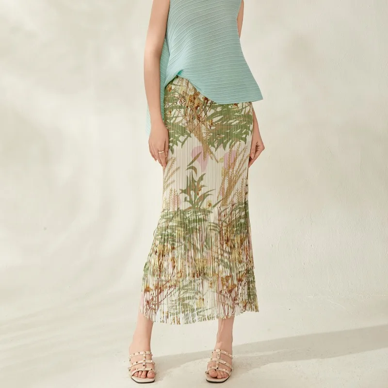 Miyake Pleated 2026 New Summer Pleated Skirt High-end Double-layer Tassel Casual Fashion Straight Skirt Versatile Skirt Pleat
