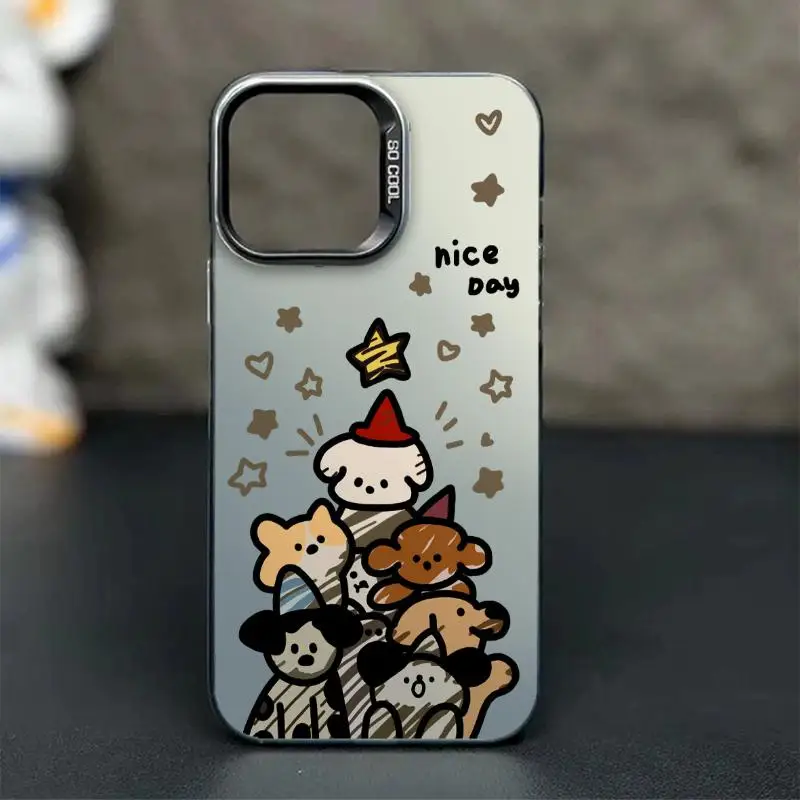 Puppy Christmas Case for iPhone 17Pro 16 15 14 13 12 11 Pro Max XR 7 8 Shockproof Cover Dustproof Casing