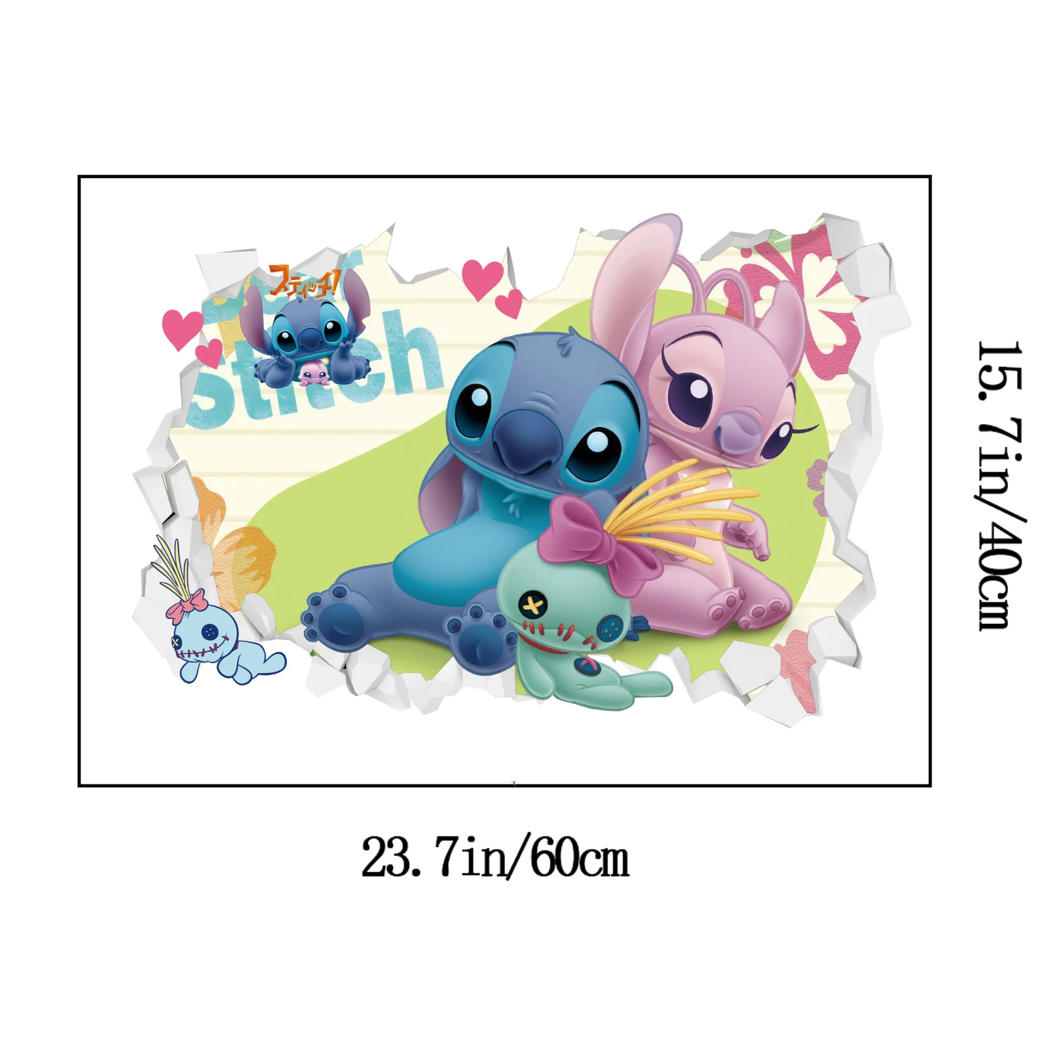 Cartoon Disney Stitch naklejki na ścianę do pokoju dziecięcego przedszkole salon sypialnia PVC dekoracja ścienna plakat animowany