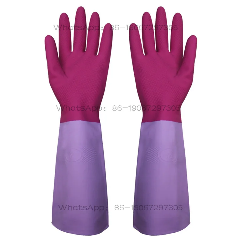 防水食器洗いキッチン清掃ツール耐久性のある家庭用スクラバー高弾性食器洗いゴムラテックス手袋