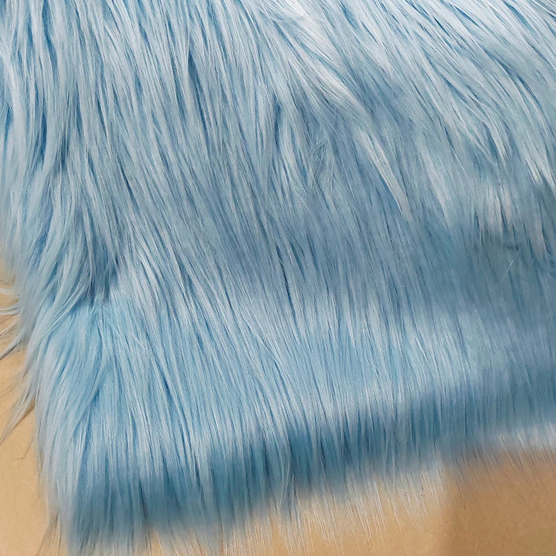 Bueno, tela de piel sintética de zorro azul cielo, piel de felpa cálida y suave peluda de aproximadamente 5cm, Material de costura, chal de moda DIY, accesorios de ropa