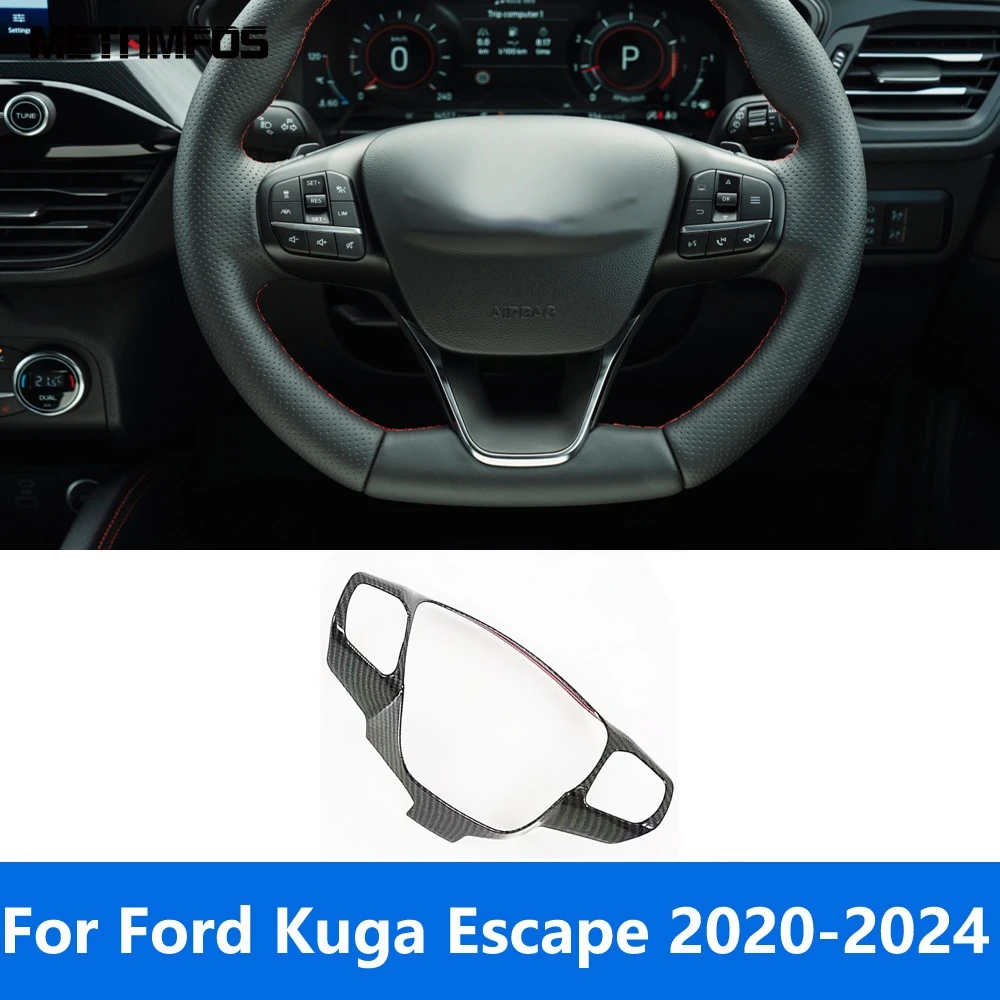 

Для Ford Kuga Escape 2020 2021 2022 2023 2024 крышка рулевого колеса из углеродного волокна, литая отделка, аксессуары для интерьера, Стайлинг автомобиля