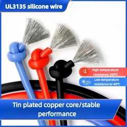 1/5/10M Silicone Wires UL3135 Electronic Wire 30 28 26 24 22 20 18 16 14 12  AWG High Temperature Resistant Tinned Copper Cable