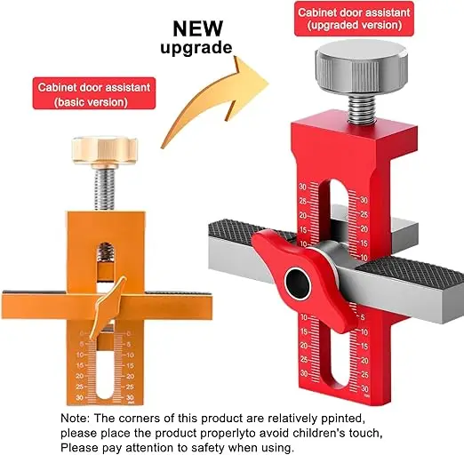 Cabinet Door Quick Leveling Device 2 in 1 Positioning Installation Jig Door Panel Mounting Rebounding Device Drilling Locator