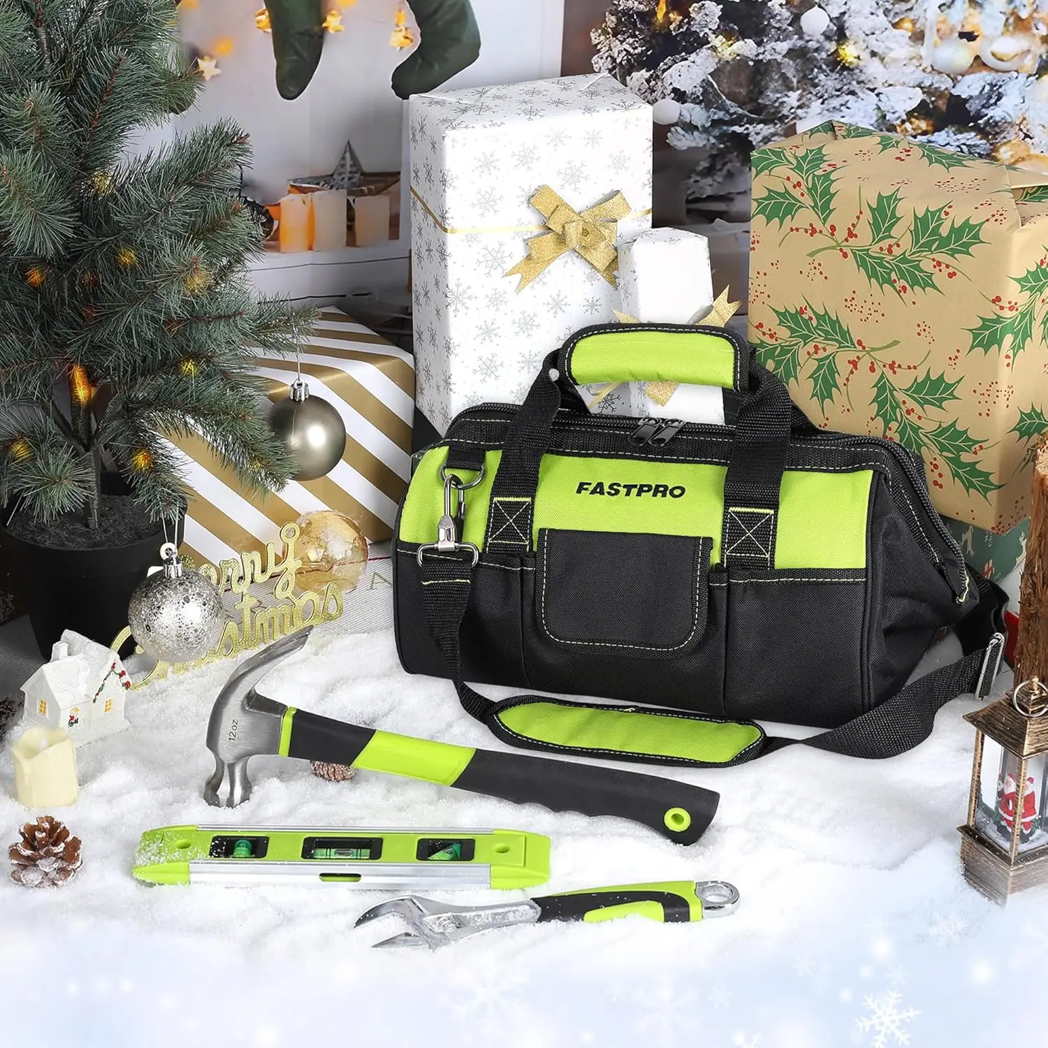 267-Piece Home Tool Set Household Repairing Tool Kit with 13-Inch Wide Mouth Open Tool Bag Mechanics Hand Tool Kit for DIY Home