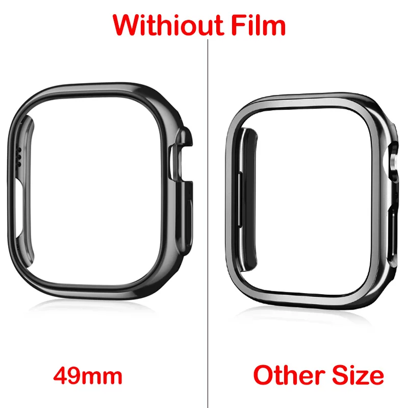 Apple Watch用保護ケース,耐衝撃ケース,ゴールドカラー,シリーズ10,9,8,7,6,5,4,3,2,1,ウルトラ,49mm, 45mm 41mm、46mm、42mm、スクリーンガラスなし