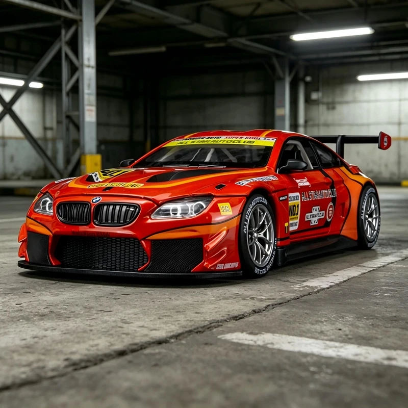 CCA 1:24 BMW M6 GT3 Rally car alloy model, doors and hood can be opened has simulated sound and lighting functions good quality
