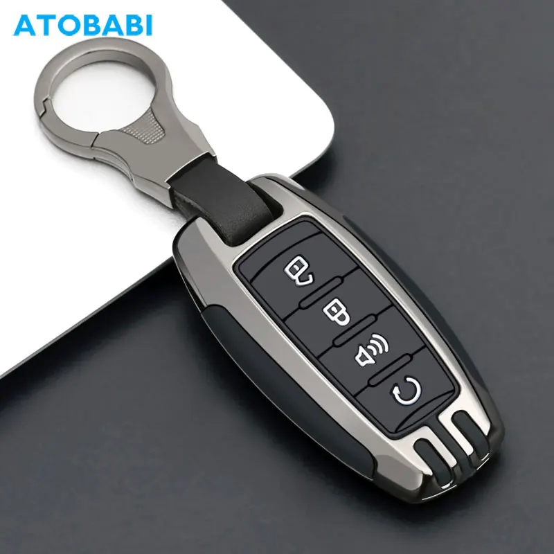 Zinc Alloy Car Key Case 3 4 Buttons Smart Remote Control Protector Cover For GWM P Series Pickup 2019 2020 Great Wall POER Truck