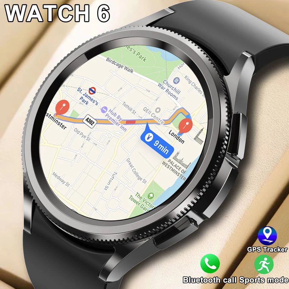 

Часы 6, классические умные часы для мужчин, GPS 100+, спортивные, фитнес-трекер, GPS, водонепроницаемые, с Bluetooth-вызовом, умные часы для мужчин для HUAWEI XIAOMI