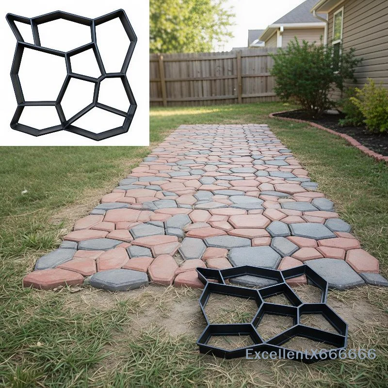 Moule réutilisable en plastique pour pavés en béton DIY, facile à utiliser pour la construction de chemins, allées, patios et jardins à domicile