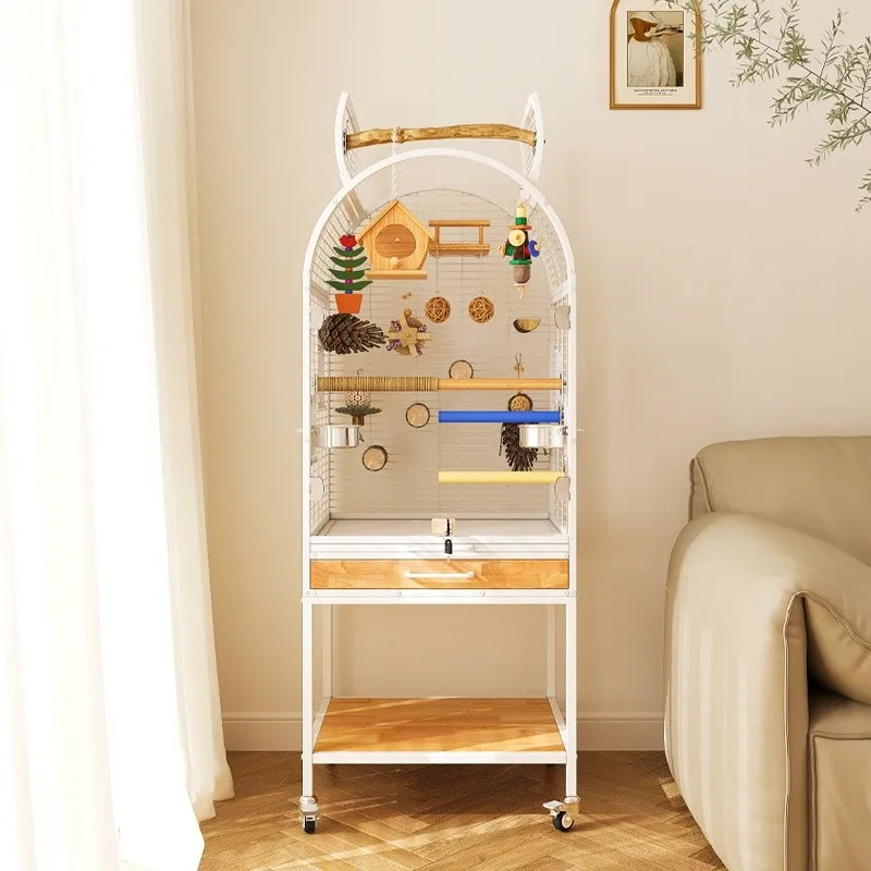 High Quality High Value Carbon Steel Large Luxury Villa Transparent Glass Birdcage