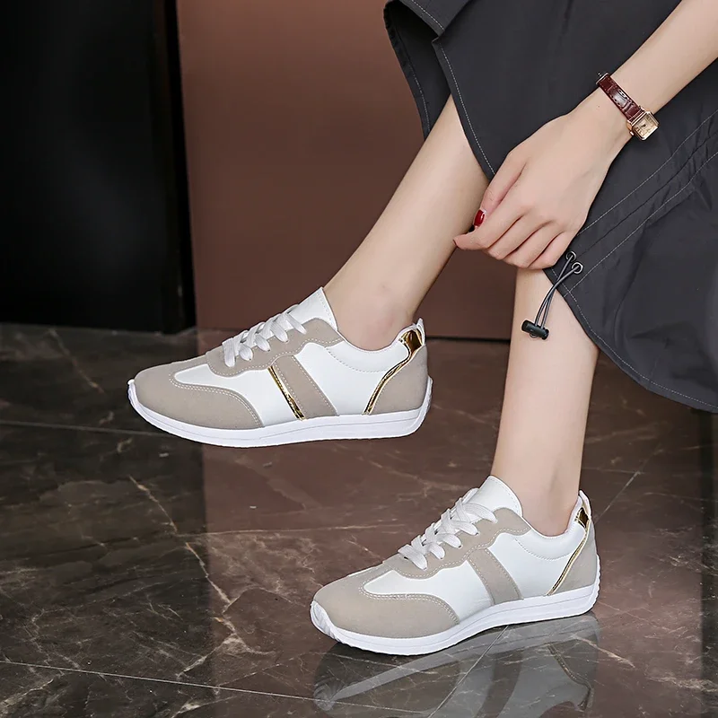 

2025 Women Sneakers Fashion Spring Trend Casual Flats Sneakers Female New Fashion Comfort White Vulcanized Platform Kids Shoes