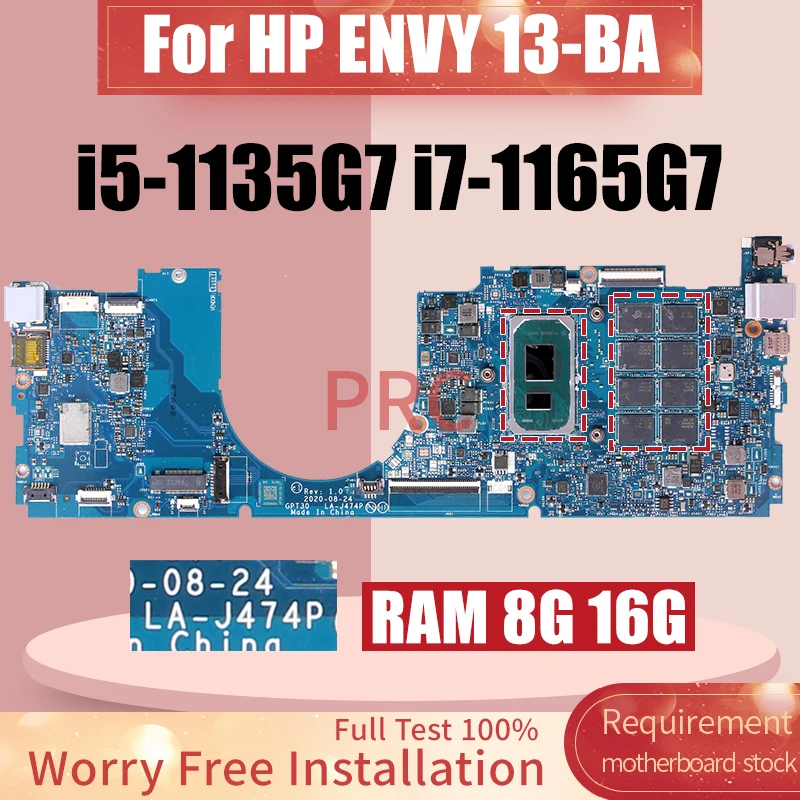 LA-J474P For HP ENVY 13-BA Laptop Motherboard i5-1135G7 i7-1165G7 RAM 8G 16G M20695-601 M20697-601 Notebook Mainboard