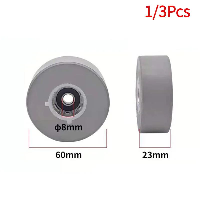 1/3Pcs Rubber Press Wheel With Bearing 60x8x23mm For Edge Banding Machine Feeding Conveyor Industrial Woodworking Tool Parts.