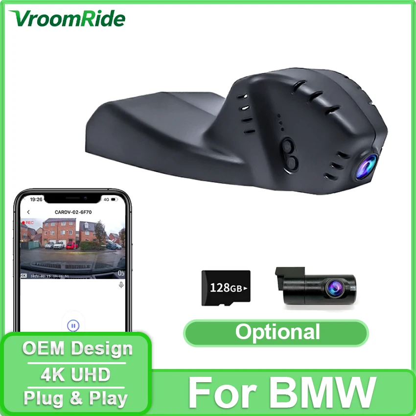 New 4K UHD 2160P Wifi Car DVR Dash Cam Camera For BMW X1 X2 X6 HD Night vision F48 X3 F25 F10 F30 F36 X5 F15 535i GT APP Control