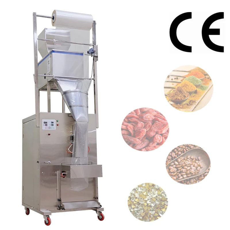 

Упаковочная машина для порошков, гранул, чая, пищевых продуктов, сухофруктов, лекарственных материалов, приправ, 20-1000 г, с винтовым дозатором и функцией запечатывания