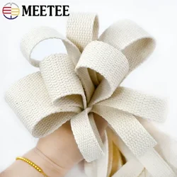 5 metri 20/25/30/38/50mm poliestere cotone fettuccia borsa cinturino colore naturale tela nastro vestiti Bias Binding Tape accessori