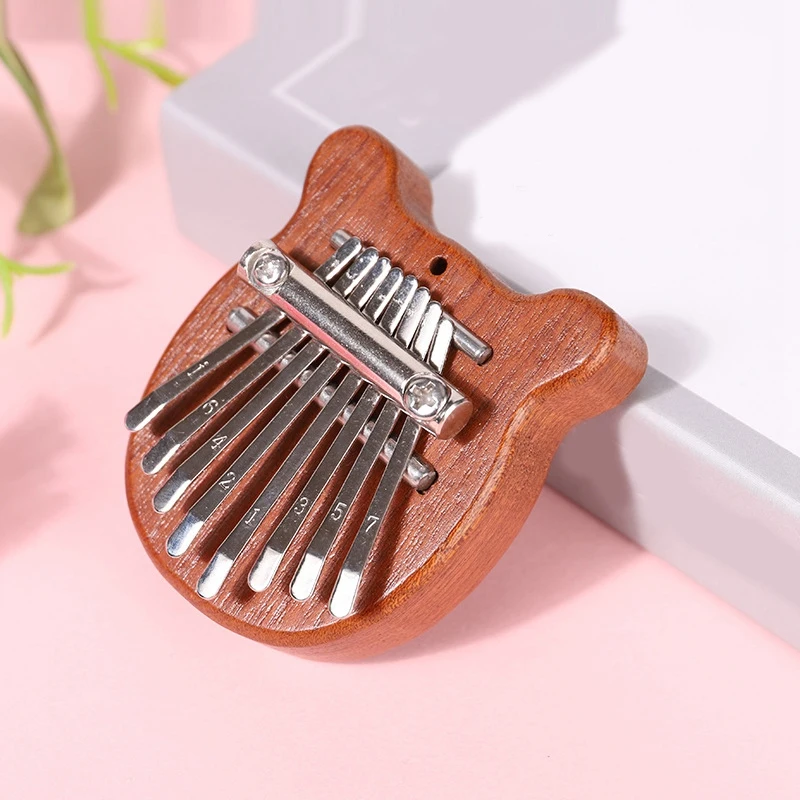 Mini Kalimba 8 Key Exquisite Finger Thumb Piano,Gift For Beginners Music Lovers Players,Cute Pendant