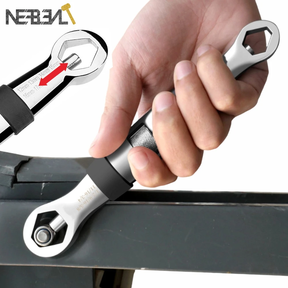 No More Tool Swapping – 23-in-1 CR-V Adjustable Wrench Set, 7-19mm Flexible Universal Key for Quick Car & Home Fixes