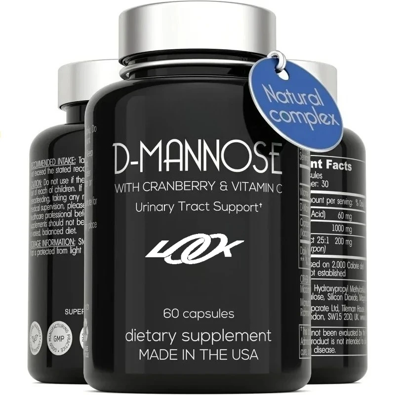 

D-Mannose 1000mg Capsules Containing Cranberry Extract and Vitamin C-60 Capsules 500mg - Urinary Health Support