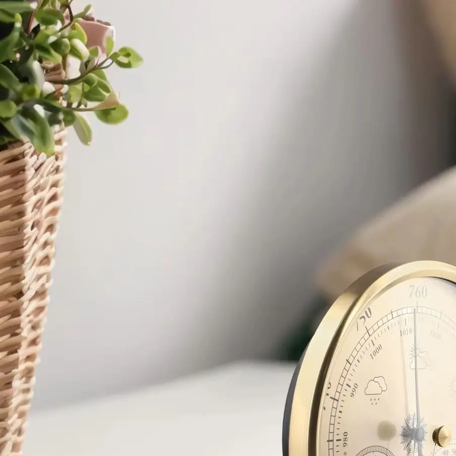 

Измеритель погоды в помещении Метеостанция 3-в-1 имитирует метеостанцию Высококачественный металлический материал Мониторинг домашней погоды