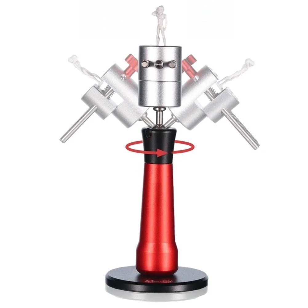 Red Aluminum Alloy Handheld Vise Non Slip Base Ergonomic Knob Precision Clamp For DIY Model Making Painting Sanding Tool