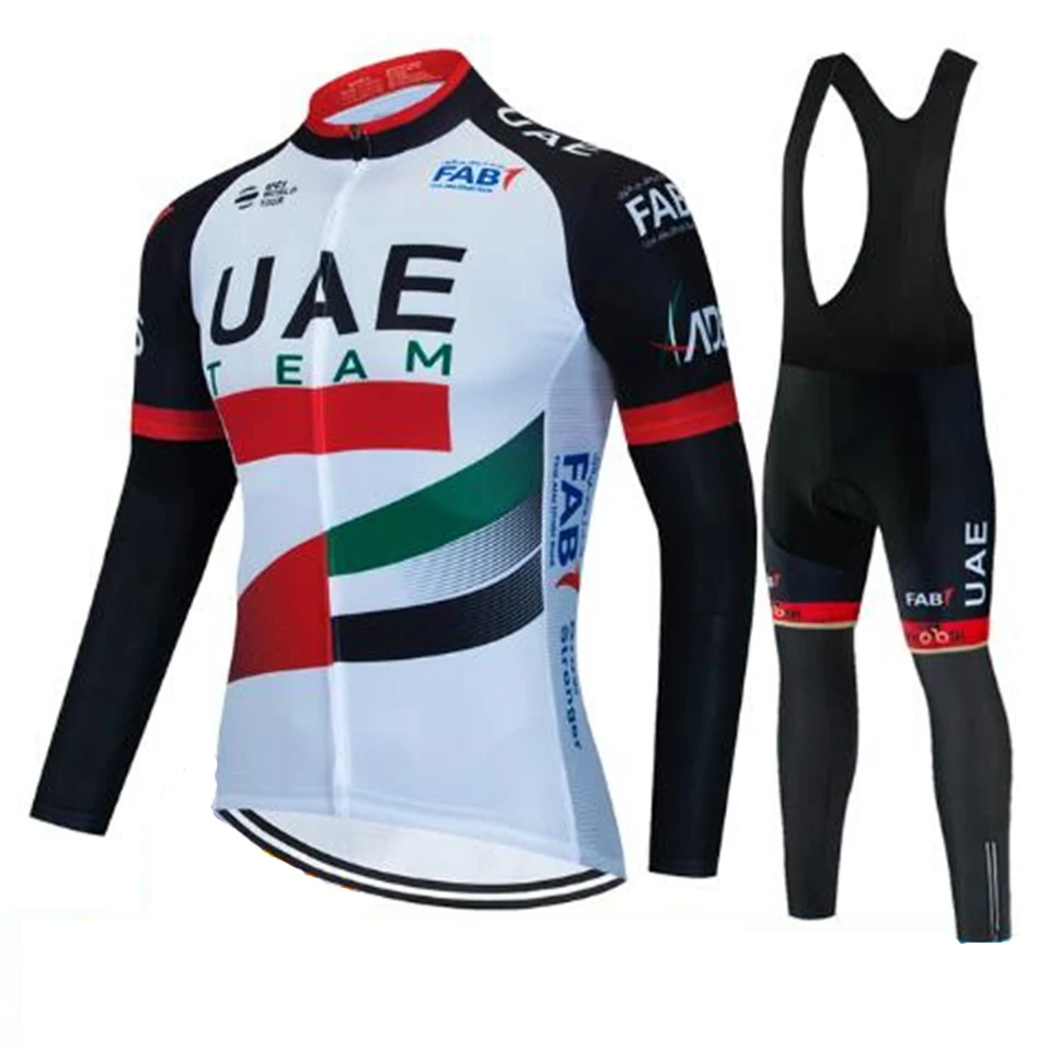 Uae Team Herbst Radfahren Jersey Set Fahrrad Sportwear MTB Maillot Ropa Ciclismo Rennrad Uniform Langarm Bicicleta Kleidung – Detail 6