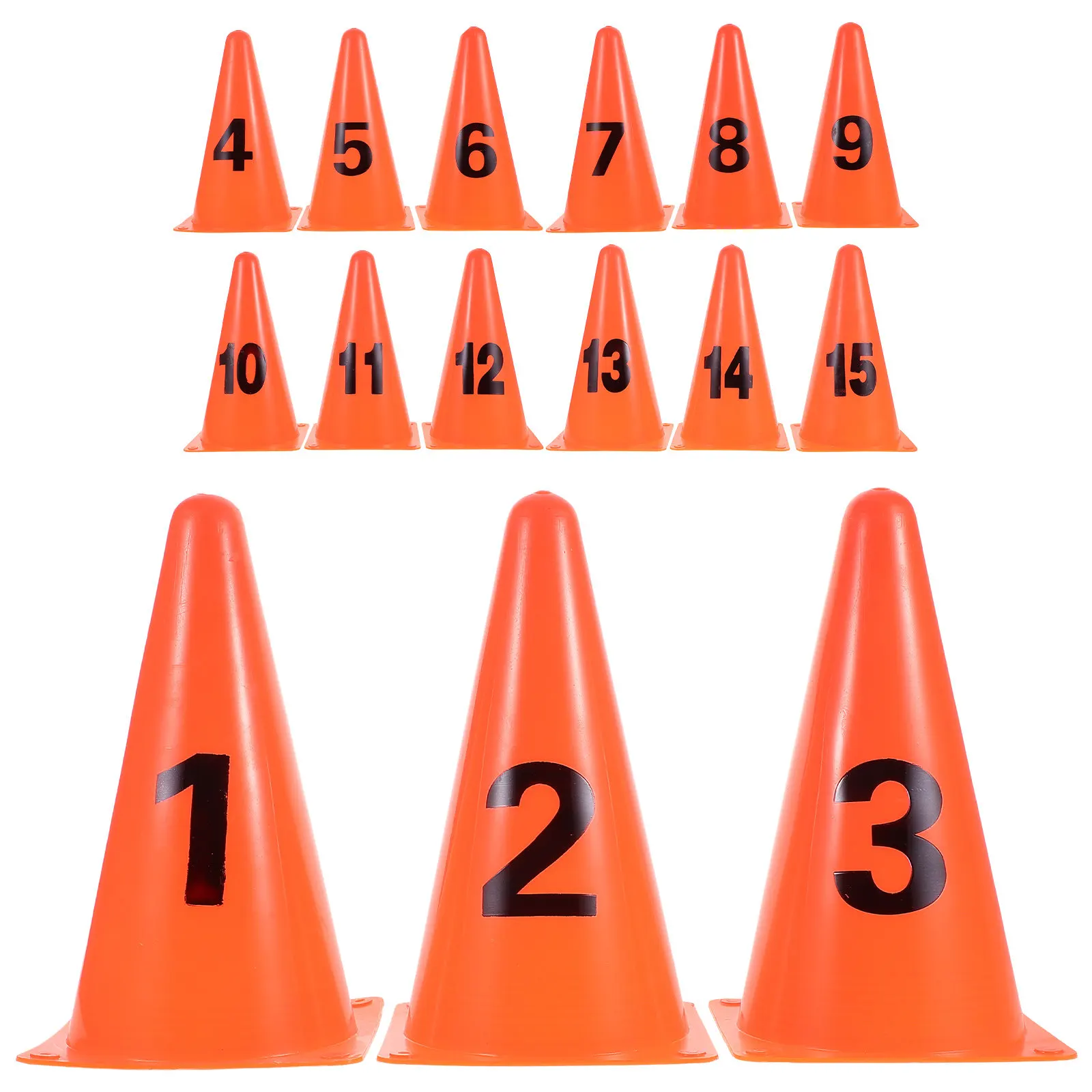 15Pcs Numbered Soccer Football Training Cones Plastic Basketball Agility Field Markers Speed Agility Practice Cones