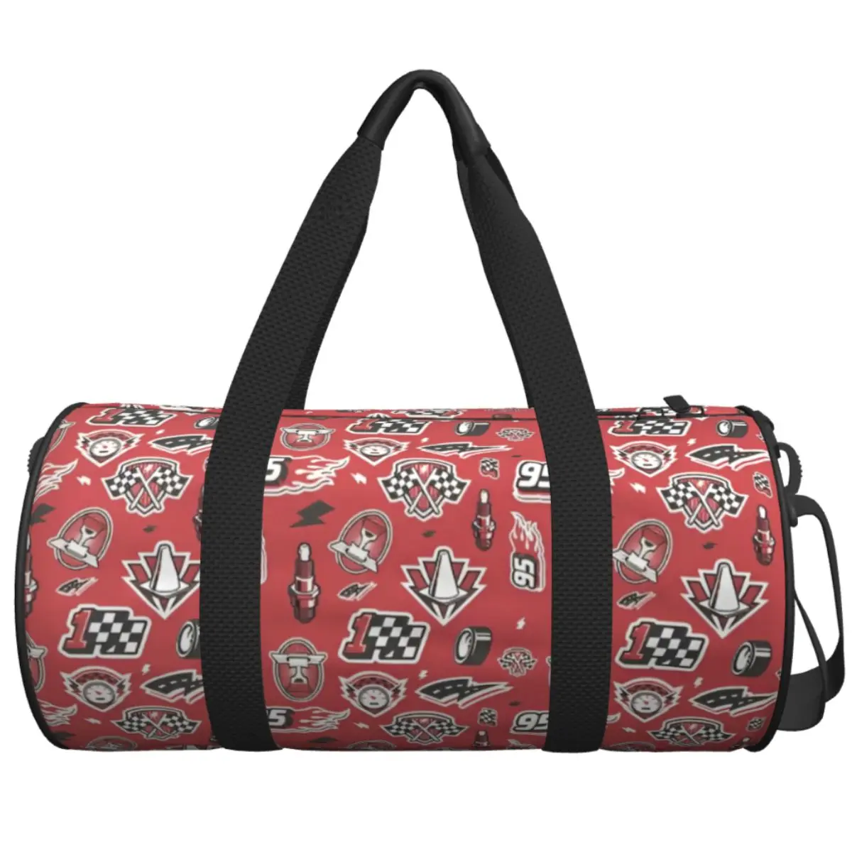 

95 Lightning McQueen Speed Pattern Дорожная сумка Повседневная спортивная сумка Мужской дизайн Большие винтажные спортивные сумки для фитнеса Сумки Оксфорд