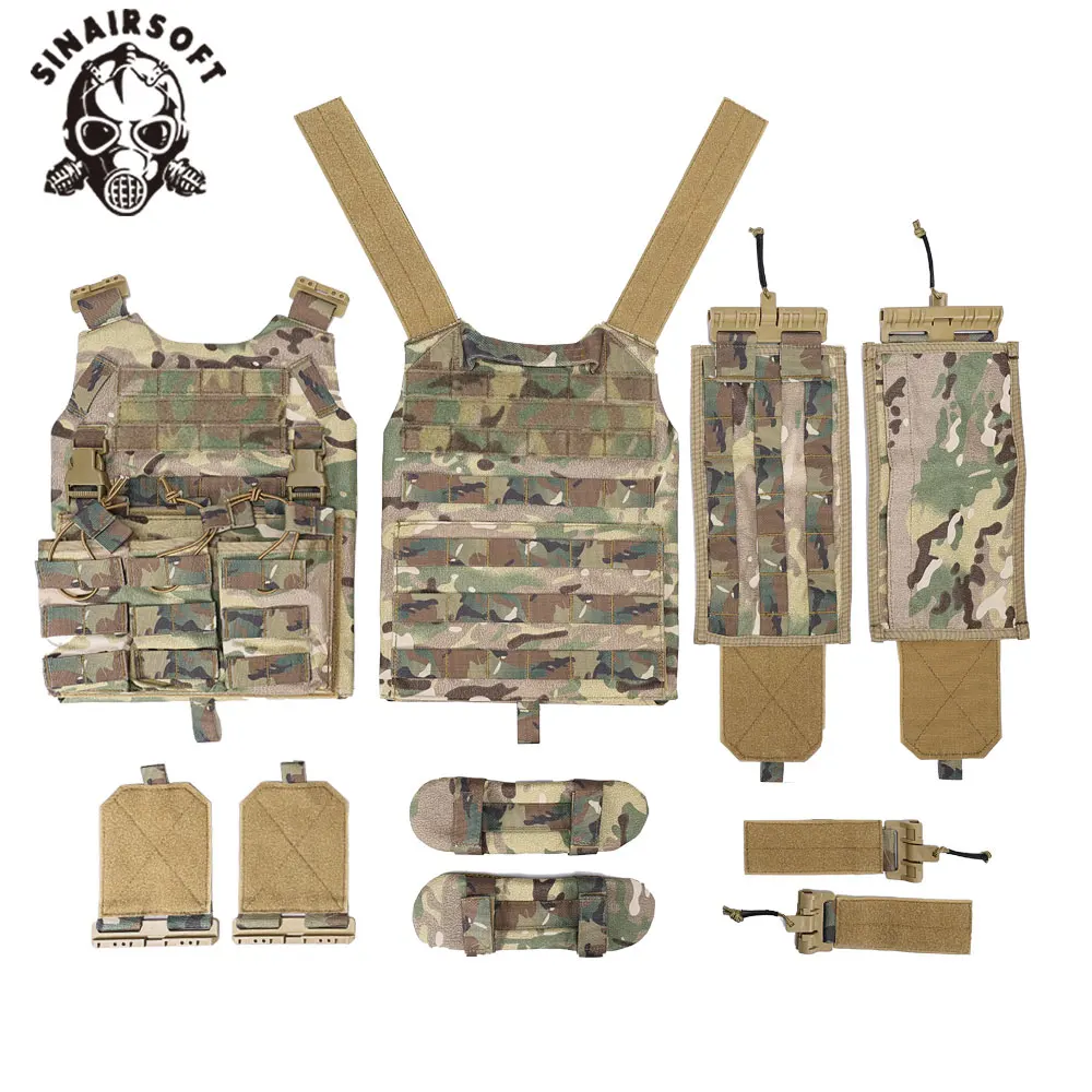 Gilet tattico in nylon SINAIRSOFT con gilet da caccia Chaleco portapiatti multi-camo Molle di sicurezza a sgancio rapido