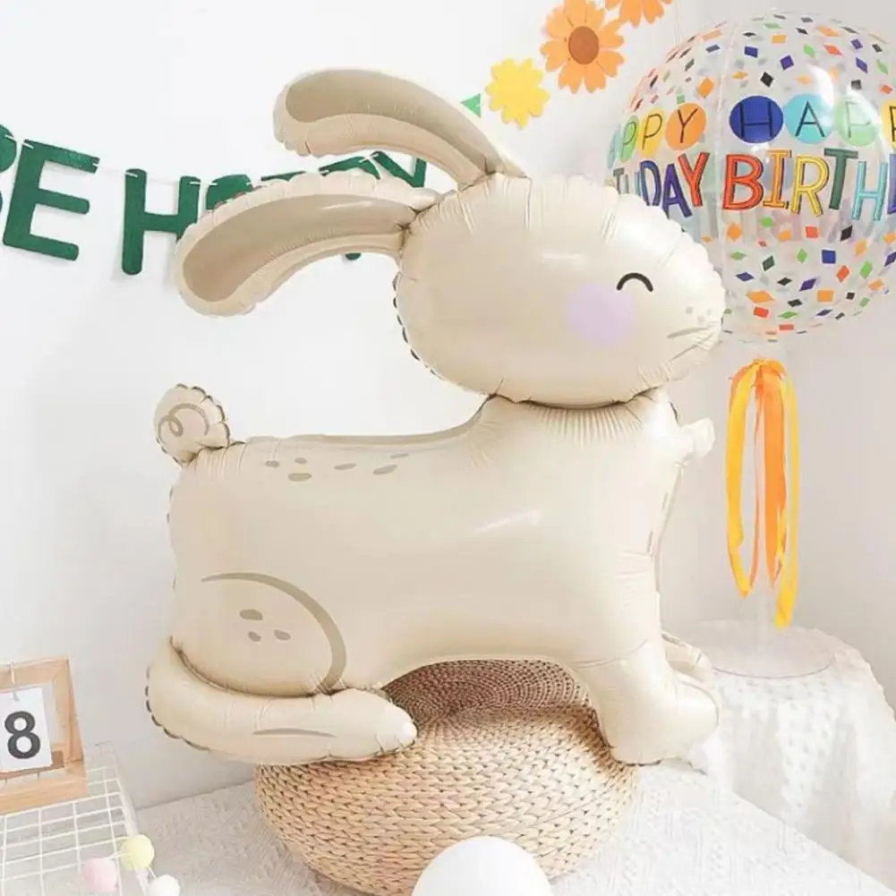 Large Rabbit Balloon Cartoon Animal Inflatable Toy Ornament Standing Easter Bunny Aluminum Foil Balloon Party Christmas Decor