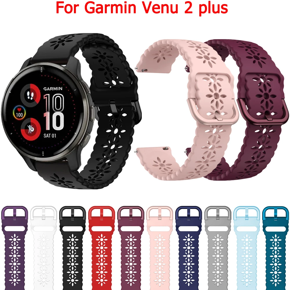 20 มม.สายนาฬิกาสมาร์ทสําหรับ Garmin Venu SQ 2 Venu2 Plus สายรัดข้อมือซิลิโคน GarminMove Sport Forerunner 245 Easyfit Band Correa