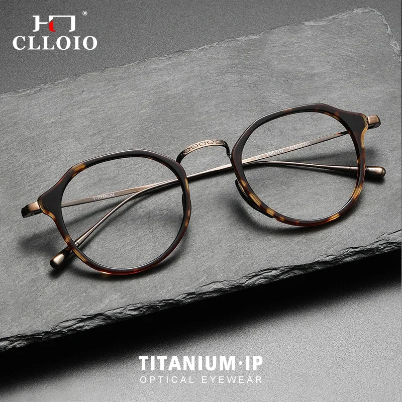 CLLOIO Top Handmade Titanium Acetate Glasses Frame Anti Blue Light Women Reading Eyeglasses Optical Myopia Customized Eyewear